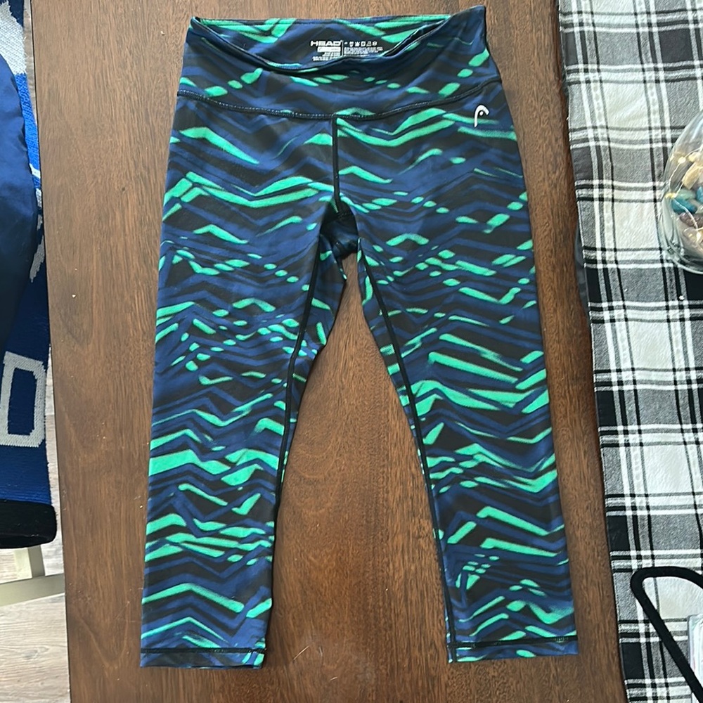 Patterned Leggings - Blue and Green
